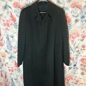 Vintage Elegant Black Trench Coat for Men